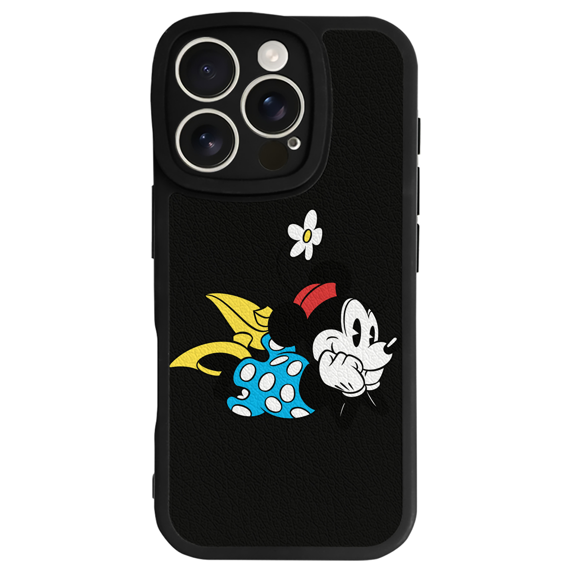 （画像用） ミッキーマウス Mickey Mouse 【iPhone 16シリーズ対応】シリコンスマホケース（レザー調） 材質：シリコン